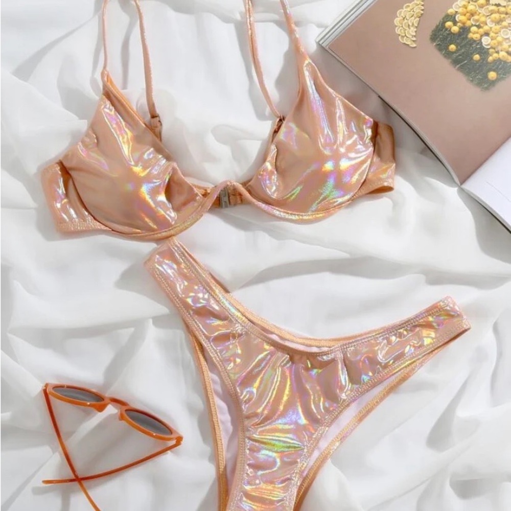 Iridescent Peach Bikini Set - Women's Swim Bikini